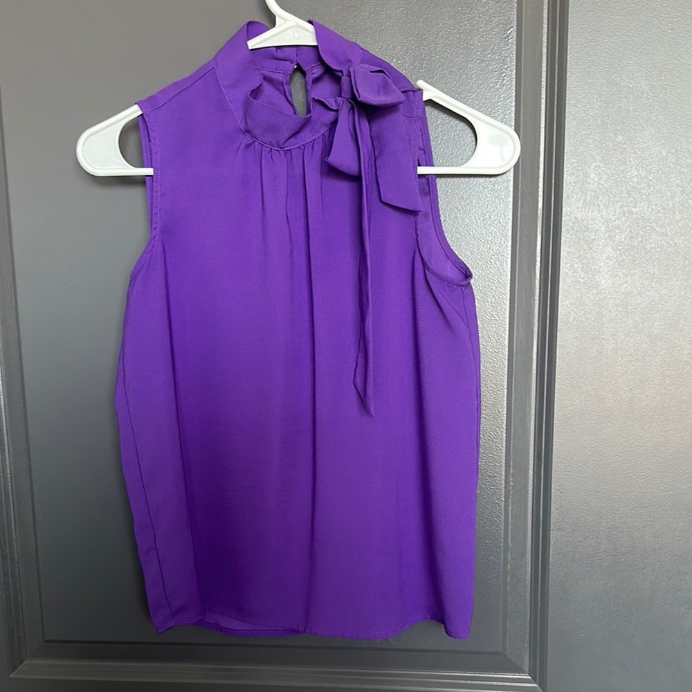 Ann Taylor Factory Vibrant Purple Sleeveless Blouse